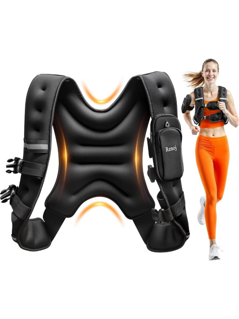Adjustable Weighted Vest for Men & Women - 6lb to 20lb for Walking, Running